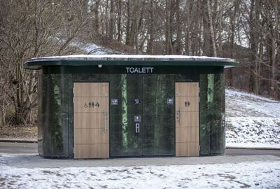 Offentlig toalett lokalisert i Helsingborg Jordbodalen